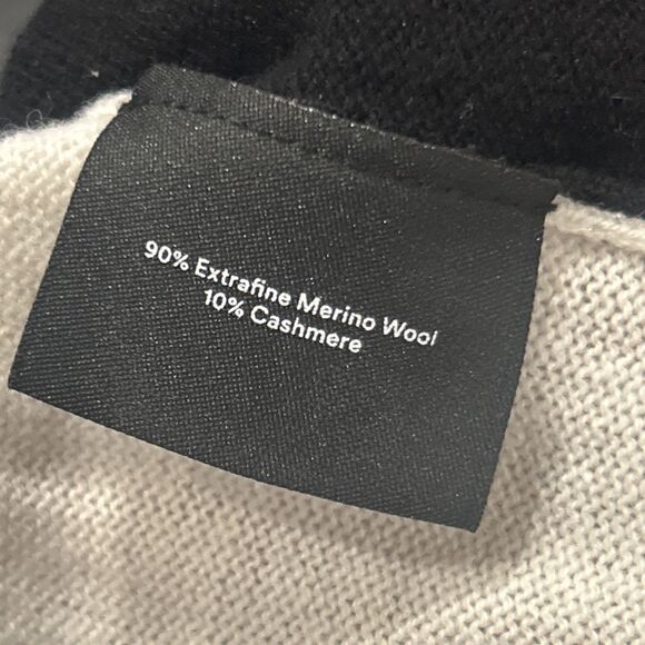 Summersalt Sweater Womens Small Cashmere Fine Merino Wool Two Tone White Black - Picture 4 of 8